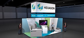 Une pièce en fabrication additive et soustractive présentée sur le stand Hexagon au salon Global Industrie 2022.