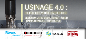Les sociétés Tungaloy France, Hexagon, Doga et Blaser Swisslube s’associent pour un événement à Campus Fab le Jeudi 24 Juin sur le thème : Usinage 4.0, digitalisez votre entreprise.